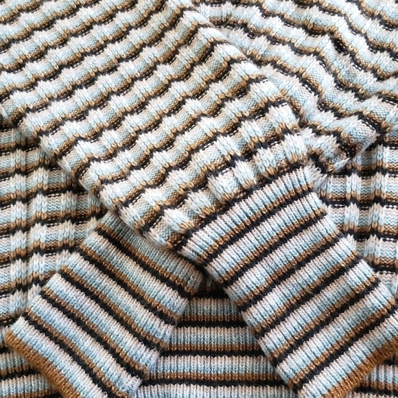NINE WEST PULLOVER SWEATER SZ XXL BROWN MULTI COLOR STRIPE - Picture 5 of 7